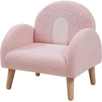 en.casa Kindersessel, »Sorreindi« 50 x 50 x 45 cm Teddystoff Rosa