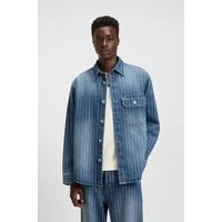 HUGO Jeanshemd Ebolt aus gestreiftem Denim