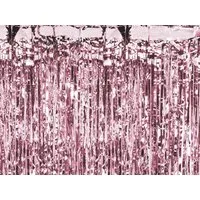 partydeco Dekorationsfolie, Lametta Vorhang 100x200cm Rosegold