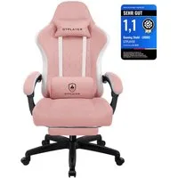 GTPLAYER Gaming-Stuhl Ergonomischer Gaming Sessel Schreibtischstuhl aus Stoff/Kunstleder (Pacekung), Federsitzkissen mit Fußstütze