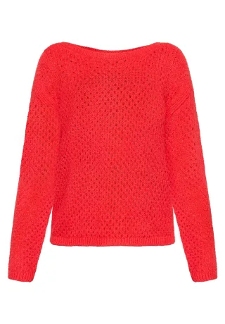 Betty Barclay - Lochstrick-Pullover high risk red - Gr. - 44
