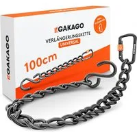 Gakago Deckenhaken Verlängerungskette, als Hängesessel Kette, Schaukel Verlängerung, Boxsack Halterung, (Extra Starke Stahlkette mit S-Haken, Drehwirbel und Karabiner), - Flexible Aufhängung auch für Draußen