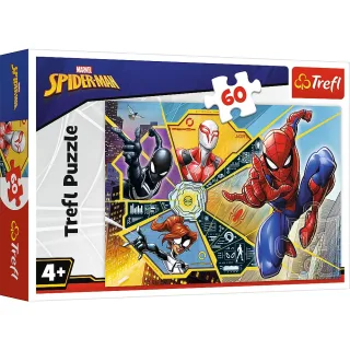 Trefl 17372 60 Teile Im Netz für Kinder ab 4 Jahren Puzzle Disney Marvel Spiderman