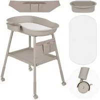 lionelo Wickelauflage ROSIE (Set, Wickeltisch/Matratze/Organizer/Stoff-Organizer/4 Rollen/Zwei Schlüssel), 3-stufig höhenverstellbar/4 Rollen/TPU wasserdicht/Organizer