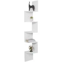 Woltu Wandregal, 1-tlg., Bücherregal Eckregal Zickzack mit 5 Regalböden, 156cm hoch