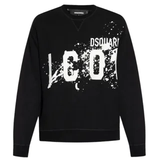 Dsquared2 Icon Splash Cool Fit Crew Neck Schwarzes Sweatshirt