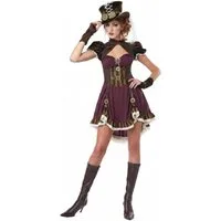 California Costumes Kostüm Steampunk Lady Damenkostüm rot-braun-gold
