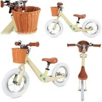 COIL Fahrrad-Laufrad Lauflernrad, Kinderlaufrad, Rutscher, Balance Bike (ab 2 Jahren und bis 30 kg), Rahmen aus Magnesiumlegierung, 12-Zoll-Lufträder, Korb, Klingel