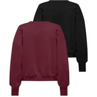 ONLY Sweatshirt ONLBROOKE L/S O-NECK SOLID 2 PACK SWT (Packung, 2-tlg) Baumwollmischung, regular fit