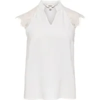 ONLY Shirttop ONLPLOY METTE SL LACE V-NECK TOP WVN Kunstfaser, regular fit, V-Ausschnitt