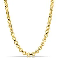 Tony Fein Kette ohne Anhänger Erbskette 11 mm 585er Vergoldet Gelbgold Hochglanzpoliert, Made in Italy für Damen und Herren