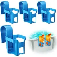 FELIXLEO Ablagetisch 4er Pack Pool Getraenkehalter Wasserbecher Haengehalter Blau