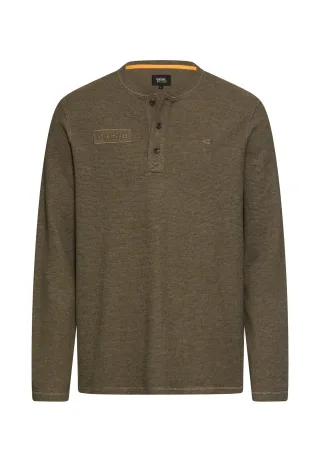 camel active - Henley-Shirt aus Organic Cotton dark olive green - Gr. - M