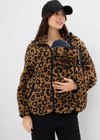 bonprix 3-in-1 Umstands- und Tragejacke aus Teddyfleece, beige, Gr.48/50 (XL), Kuschelige Teddyjacke für die Schwangerschaft und danach