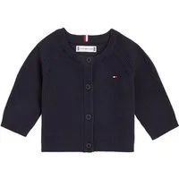 Tommy Hilfiger Strickjacke ESSENTIAL REGULAR CARDIGAN LS Baby bis 2 Jahre mit Logostickerei