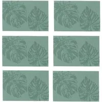 Zeller Present Platzset, (Set), modernes Monstera Blätter Design, 6-teilig, Kunststoff, 30x45 cm