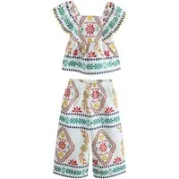 Next Top & Hose Rüschenbluse und Hose im Set (2-tlg)