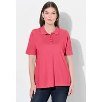 Ulla Popken Poloshirt Poloshirt längere Knopfleiste Polokragen Halbarm