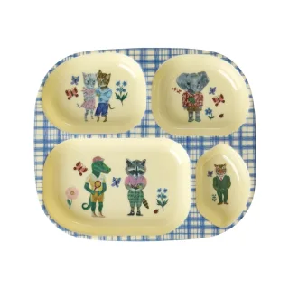 Rice Kinderteller mit 4er Einteilung Nathalie Lété Print / Blau