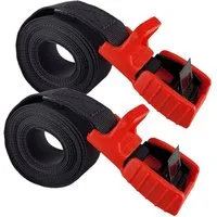 TRUTZHOLM Spanngurt 2x Zurrgurt Klemmschloss mit Gummischutzkappe1 tlg 2m x 2,5 cm 500 kg (2er Set)