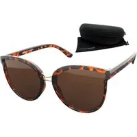 LUXXADA Sonnenbrille Damen Cat Eye Markenbrille Elegant Große Gläser (inklusive Brillenbox und Brillenbeutel) Oversize Katzenaugen Brille UV400, Gestell Braun Animal Schildpatt