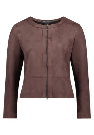 Betty Barclay - Kurzblazer in Velours-Optik braun - Gr. - 48