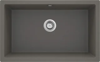 Neuesbad Granitspüle zum Unterbau 800x500x204 3, 5'', Anthrazit metallic, mit Raumsparsiphon NB1DEZQAT10D1