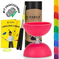 Diabolo Freizeitsport Diabolo Set Basic - inkl. Alu-Handstäben, Ersatzschnur, Anleitung, (1-tlg), Diabolo Set Basic rosa Kinder ab 5 mit Stäben Anleitung Ersatzschnur