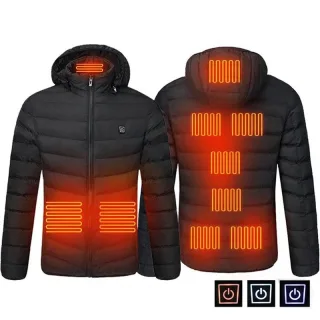 TENGOO 9 Zones Smart Electric Heated Jacket - 60s Fast Heating, USB Charging, Warm Outdoors Sports Thermal Coat Clothing