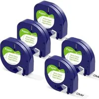 FELIXLEO Etikettenrolle 12mm 4m Papier Weiß 91220 Etikettenband für Dymo LetraTag LT100H XR