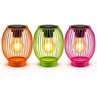 formano Gartenfigur Solar LED Windlicht 3er Set Metall Außenleuchte Dämmerungssensor IP44