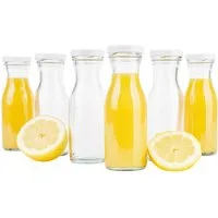 MamboCat Karaffe 6er Set Weithalsflasche Karaffe 150 ml + To 43 Deckel weiß