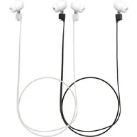 kwmobile Kopfhörer-Schutzhülle Halteband Set magnetisch für Apple Airpods 1 / 2 / 3 / Pro 1 /2, 2x Kopfhörer Halter Band Strap in Schwarz Weiß - 80 cm