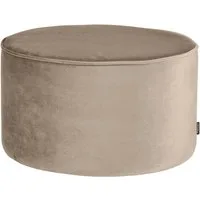 WOOOD Hocker Sara mit Jarra-Velvetbezug, Ø 60 x H 36 cm, Maximale Verschleißfestigkeit, Tragkraft 120 kg, Pfleiglicht