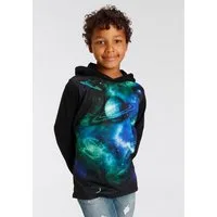 KIDSWORLD Kapuzenshirt UNIVERSUM -Fotoprint Langarm, Basic-Passform, mit trendigem Druck, aus Jerseystoff