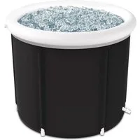 Divit Halter Eisbad aufblasbar EB14 PVC Eistonne tragbar 75 x 75 cm schwarz