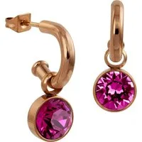 Amello Paar Ohrhänger Amello Ohrringe Edelstahl Ohrhänger pink (Ohrhänger), Damen Ohrhänger Edelstahl vergoldet (Roségold 333), rosegold, fuchsia