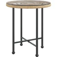 vidaXL Gartentisch Esstisch Ø50 cm Hartglas und Stahl (1-St)