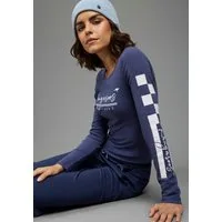 KangaROOS Langarmshirt mit Rundhalsausschnitt, hüftbedeckende Länge, Langarm-Design