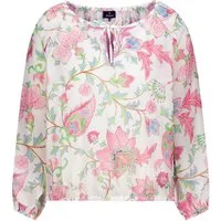 Monari Hemdbluse bunt,Casual,Baumwolle,Floral,V-Ausschnitt,Lang,Regular Fit