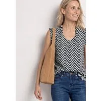 STREET ONE Blusentop Sommerbluse mit Zick-Zack-Muster