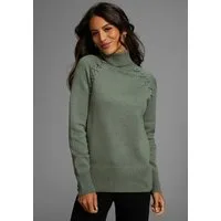 Laura Scott Rollkragenpullover mit Flechtdetail aus softem Viskosestrick