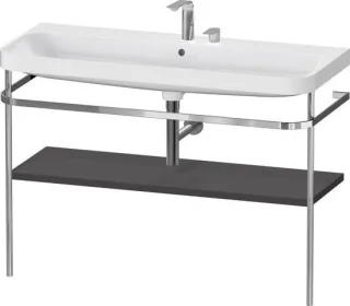 Duravit Happy D.2 Plus c-shaped Set mit Metallkonsole Graphit Supermatt 1175x490x850 mm - HP4839E808 HP4839E80800000