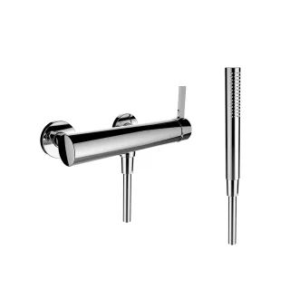 LAUFEN Brausearmatur Aufputz Kartell LAUFEN mit Zubehör Kunststoffschlauch 1800 mm und Handbrause Tw H3313370041411