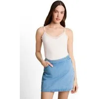 TOM TAILOR Denim Spaghettitop Sommertop mit Spitze