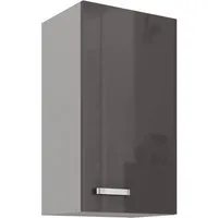 Küchen-Preisbombe Hängeschrank 40 cm Küche Bianca Grey Grau Hochglanz Küchenzeile Küchenblock