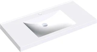 KWC Aquarotter Einzelwaschtisch, QUADRO, MIRANIT, 1000x125x530 mm, Mulde re-eckig, 2030036243 2030036243