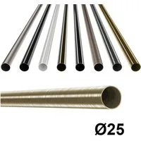 MDEKOR Gardinenstange Gardinenrohr aus Metall – Stahlrohr für Stangen Ø 16, 19 & 25 mm, Ø 25 mm Antik Gold, Länge 120 cm