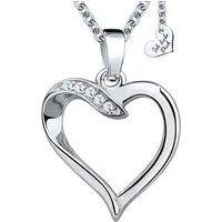Limana Herzkette Herz Kette Silber Damen 925 gold Mama Ich liebe Dich Gravur stilvoll (Ich liebe Dich Gravur, inkl. Geschenkdose- und Tasche Valentinstag Muttertag Weihnachten), Geschenk für Frauen Damen Ehefrau Freundin Mama Silberkette