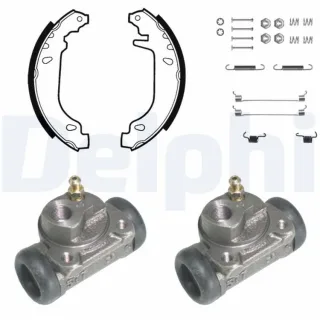 Delphi Bremsbacken vormontiert hinten Renault Clio Super KP827